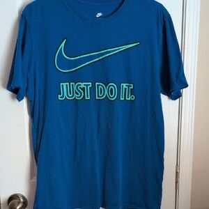 Nike Deep Blue Tee with Green Swoosh